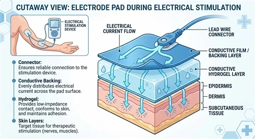 ¿Qué sucede dentro de una almohadilla de electrodo durante la estimulación el...